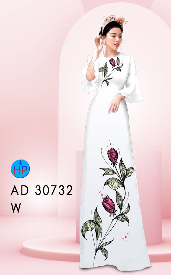 Vải Áo Dài Hoa Hồng AD 30732 11